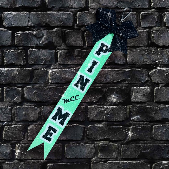 Pin Me "Glitter" - Design "MCC" Schleife schwarz